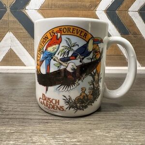 Vintage Busch Gardens Tampa Mug Extinction Is Forever Bird Scene White